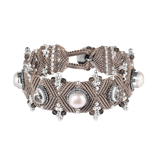 UMA bracelet with pearls and white topaz